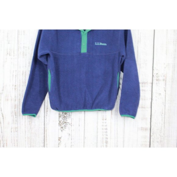 LL Bean Beans Classic Snap Fleece Pullover Sweater Night Size Small - Picture 3 of 9